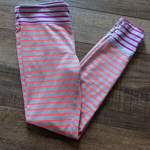 Under Armour Gray and Pink Striped Leggings